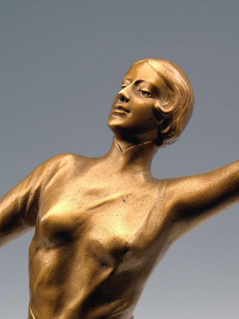 Vienna Bronze By Ernst Beck Of Art Deco Lady Dancer Circa 1925 photo vinterior