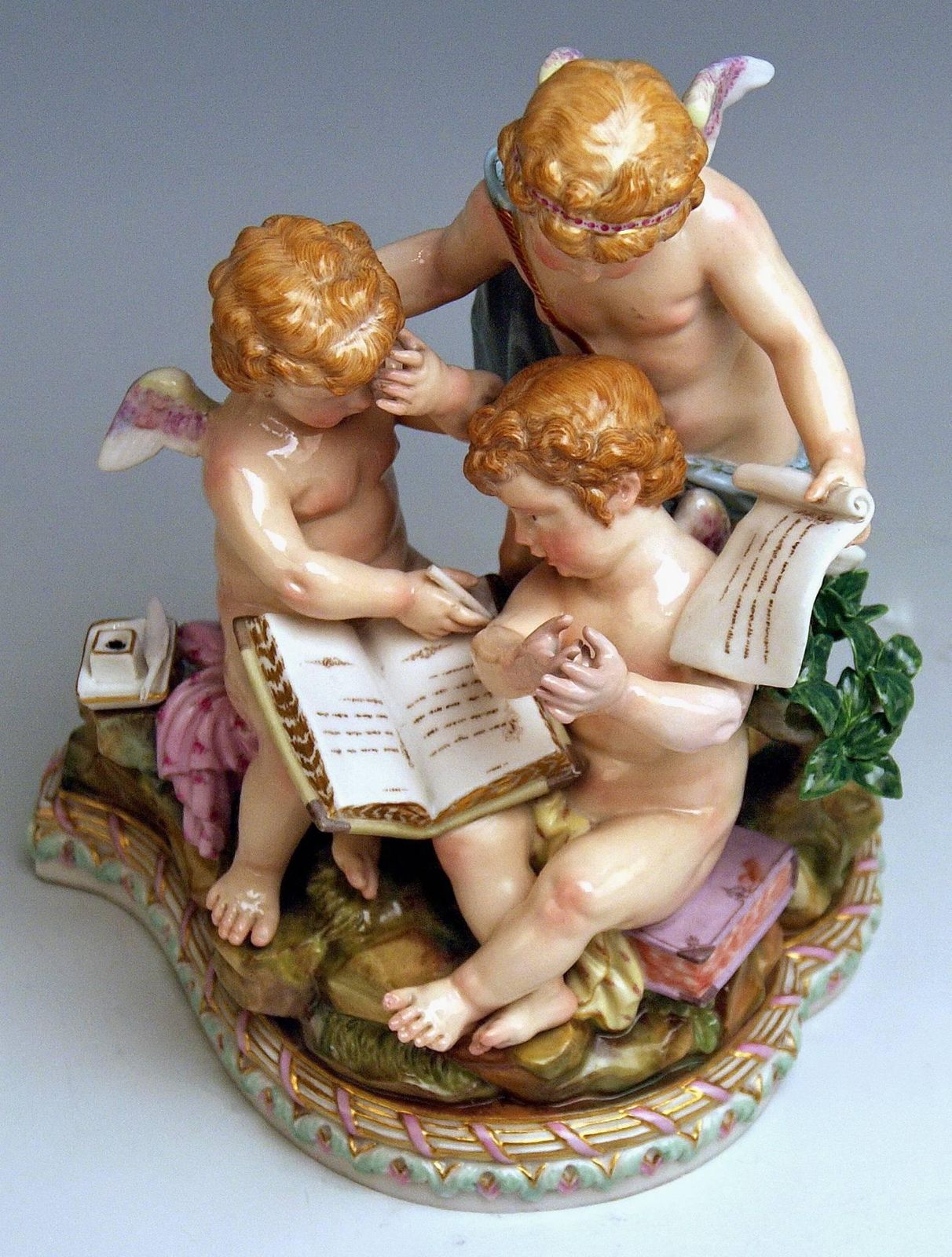 Meissen Figurines Cherubs Allegory Of Arithmetic Model 12 By Acier, Circa 1860 photo buy