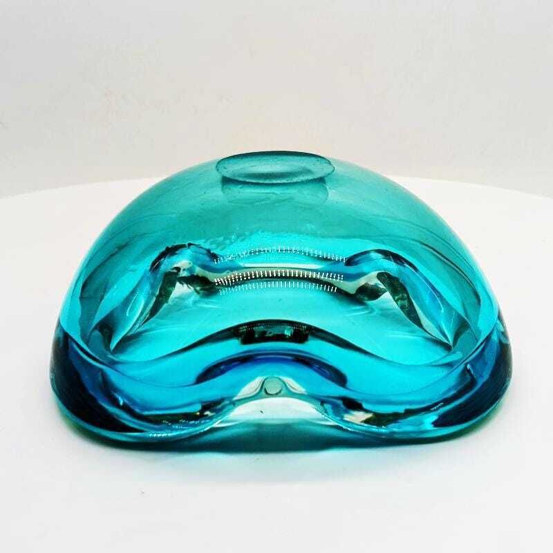 1960s Ligh Blue Ashtray Or Catch All In Murano Glass By Flavio Poli For Seguso. Made In Italy. photo buy