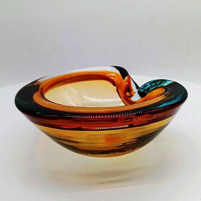 1960s Ashtray Or Catch All In Murano Glass By Flavio Poli For Seguso. Made In Italy. photo for sale