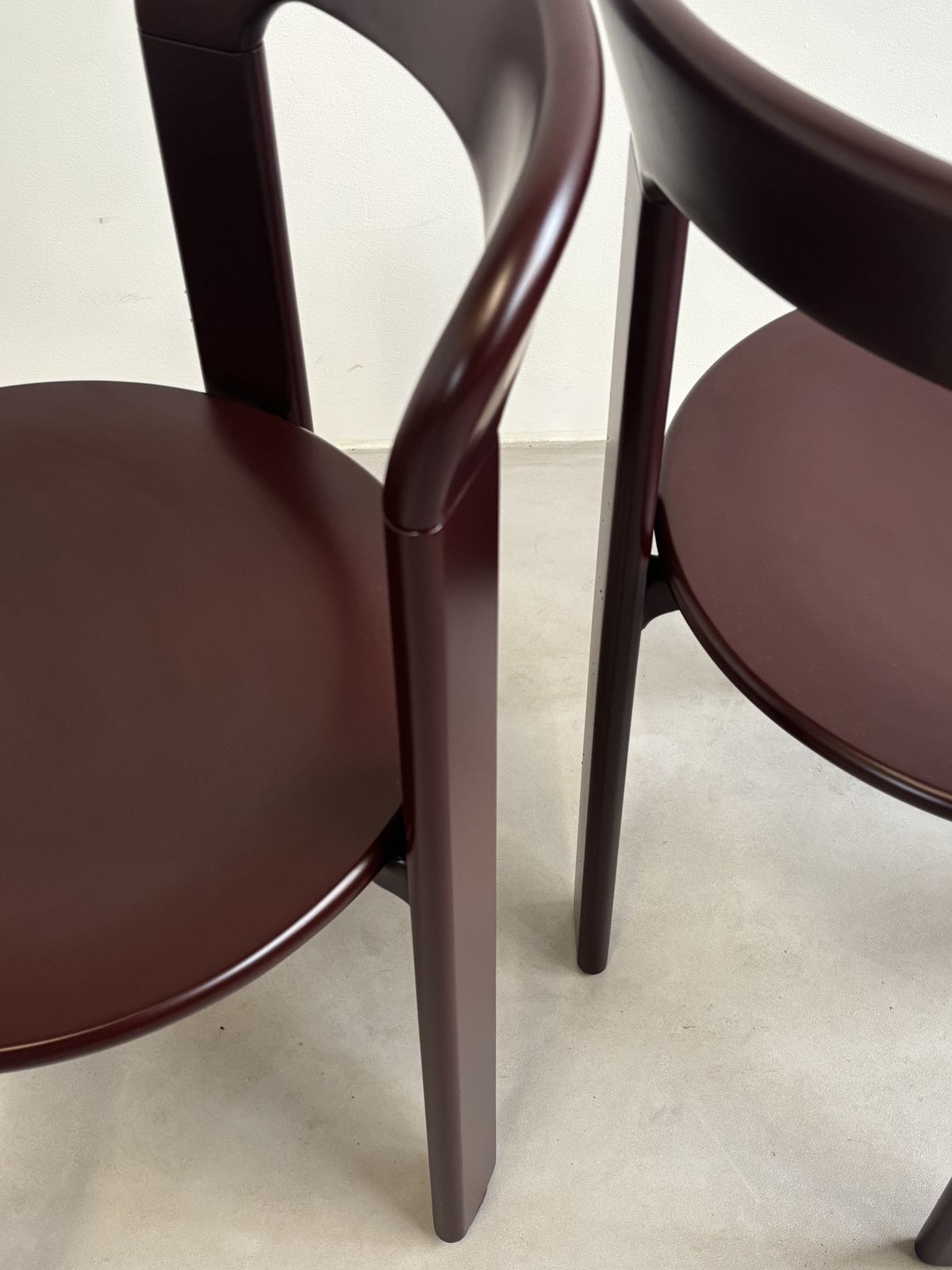 Vintage Set Of Four Brown Red Bruno Rey Chairs, Kusch & Co, Germany 1970s Newly Powder Coated Ral3007 photo for sale