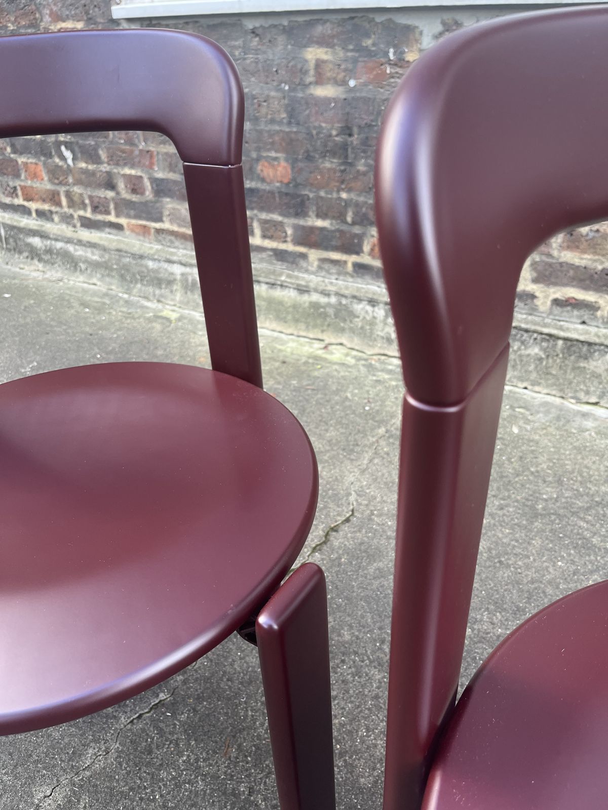 photo for sale Vintage Set Of Four Brown Red Bruno Rey Chairs, Kusch & Co, Germany 1970s Newly Powder Coated Ral3007