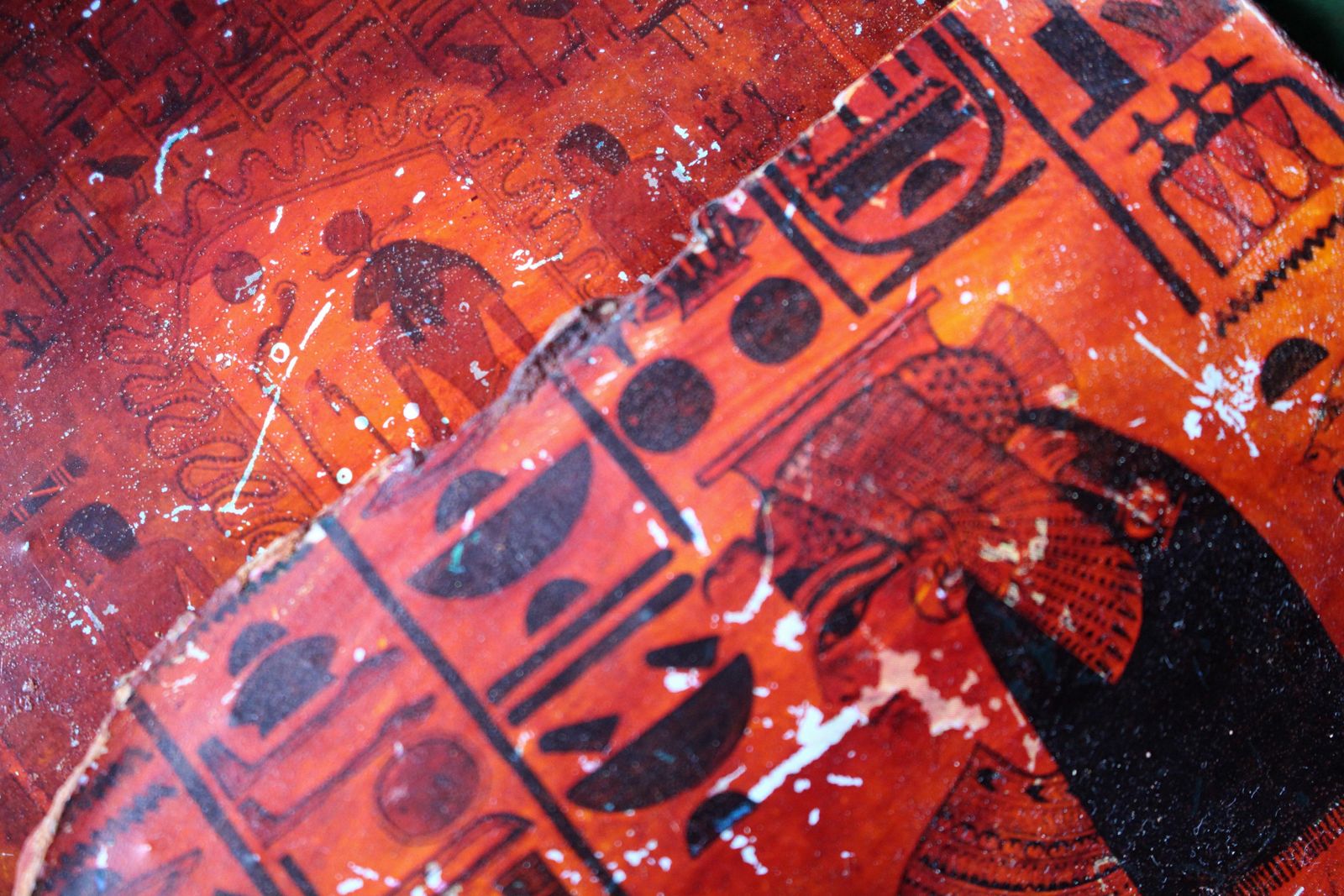 Circa 1920 Pair Of Egyptian Tourist Mummy Or Coffin Caucus Panels Grand Tour photo vinterior