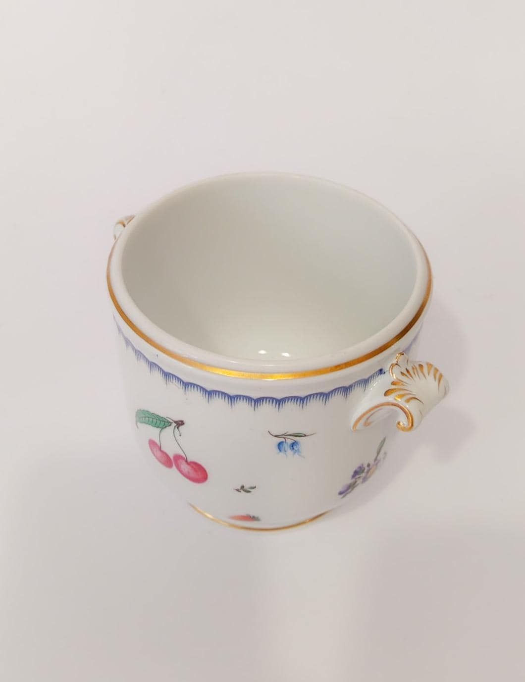Cache Pot Porcelain Ginori Manifattura Di Doccia Decoration Italian Fruit Vintage Design 1950s photo Home Decor