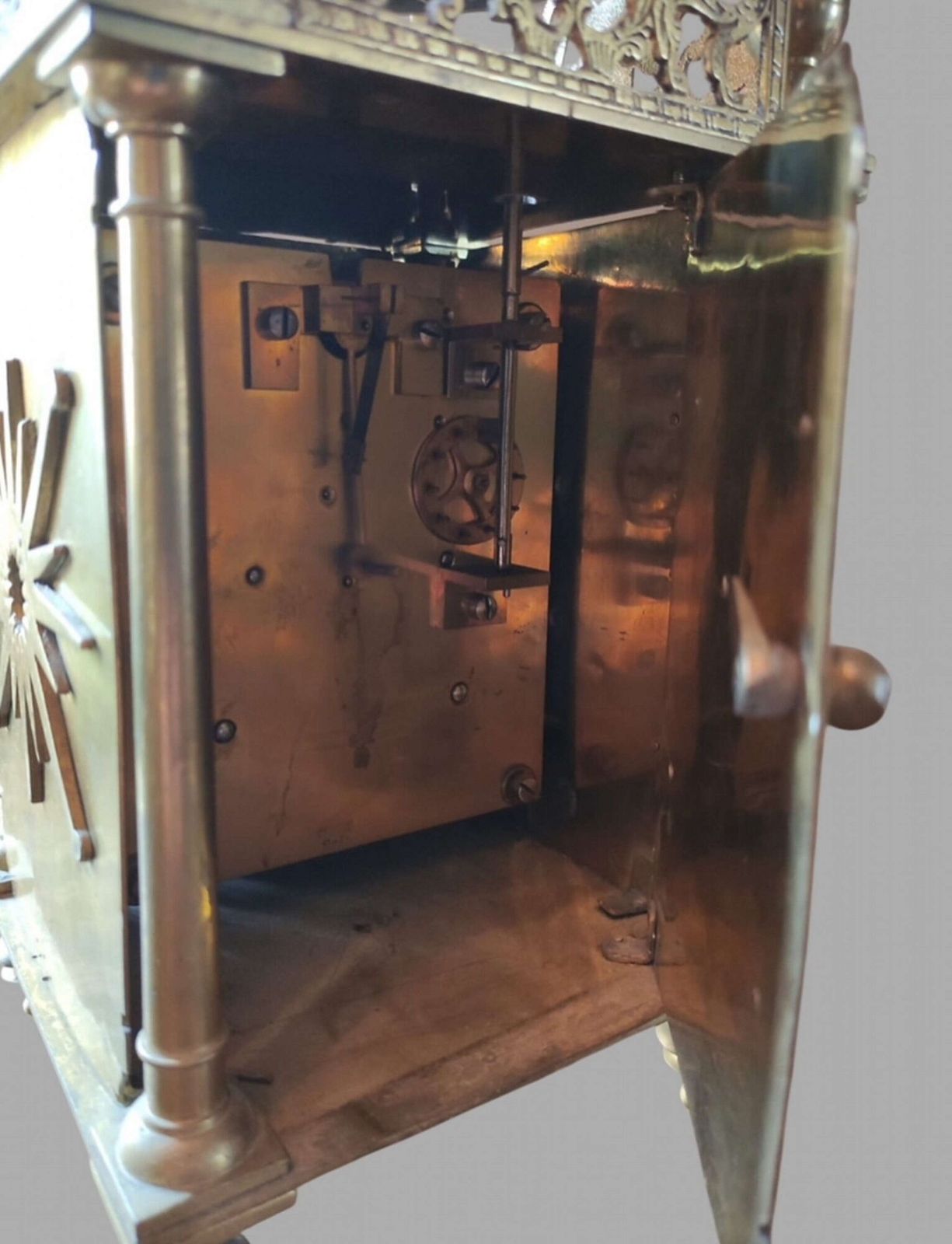 An Attractive Brass Lantern Clock By Gray Of Edinburgh photo vintage
