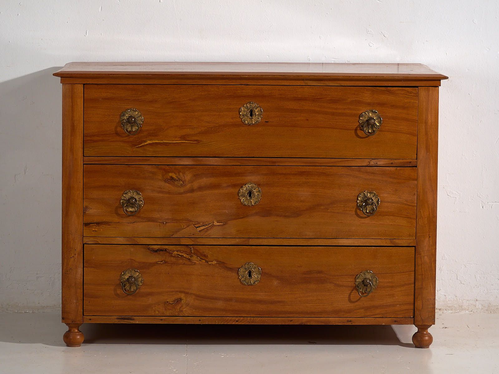 Antique Biedermeier Chest Of Drawers With Flower Shaped Hardware (C.1850) #62 photo buy