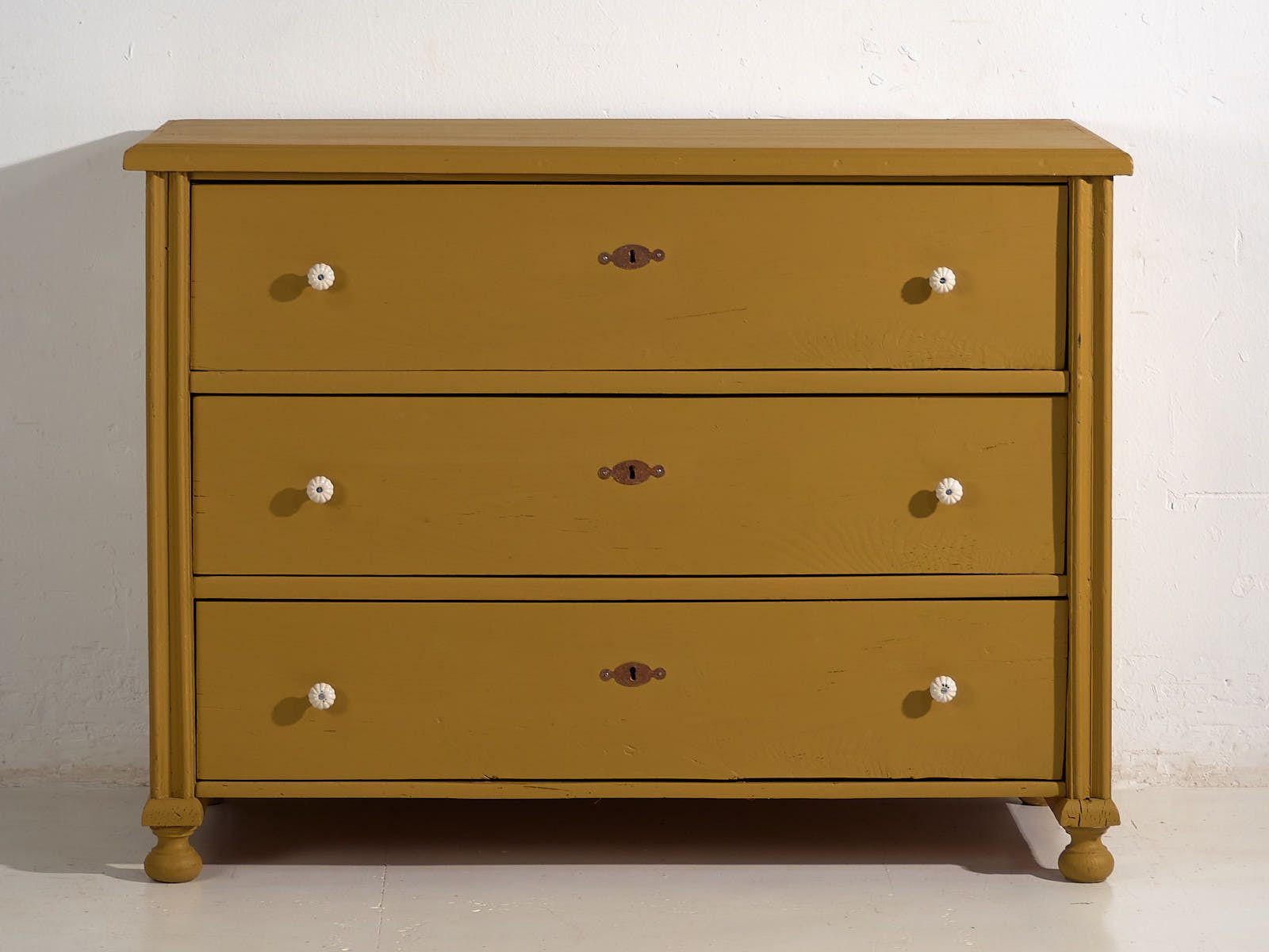 Mustard Yellow Antique Chest Of Drawers (C.1920) #54 photo 1542.0