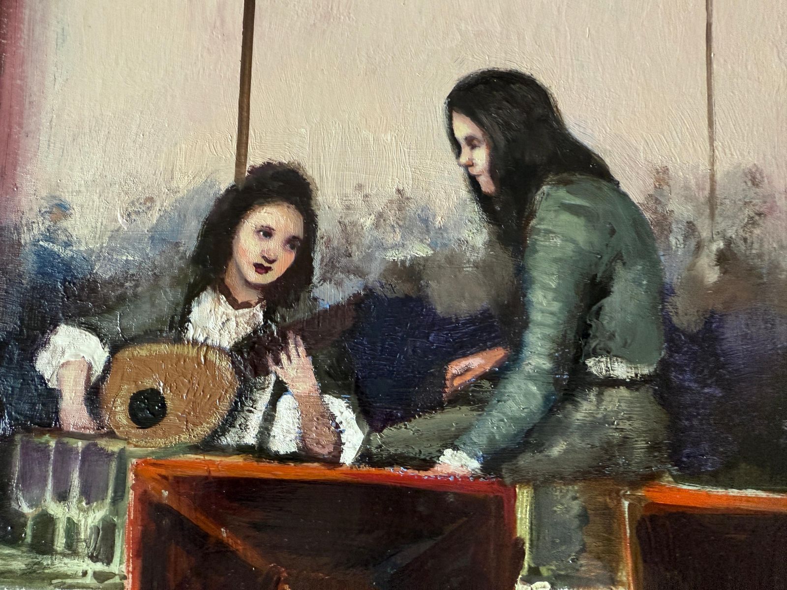 Restaurante Mercè Barcelona Spain Oil On Canvas Painting photo furniture