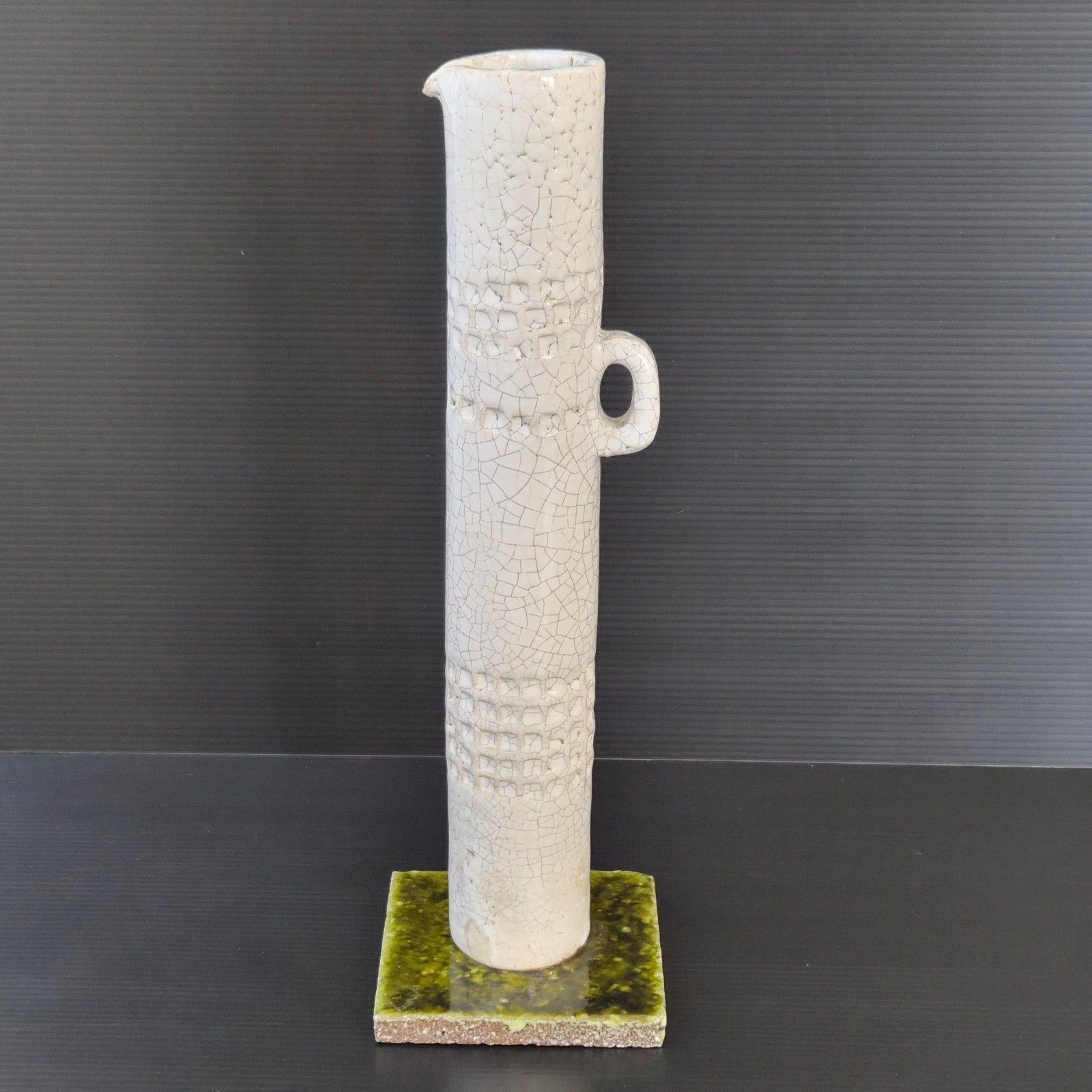 Stunning Vintage 1960s Ceramic Crackle Vase 60s Retro 1960s 60s