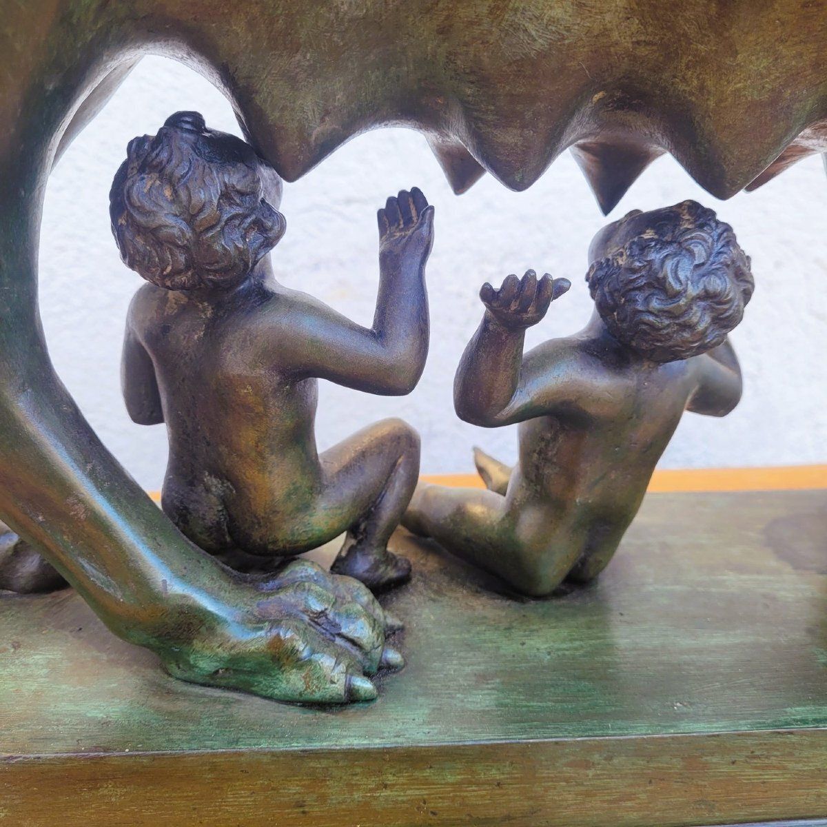 photo furniture Roman She Wolf, Grand Tour, Antique Bronze, Late 19th Century
