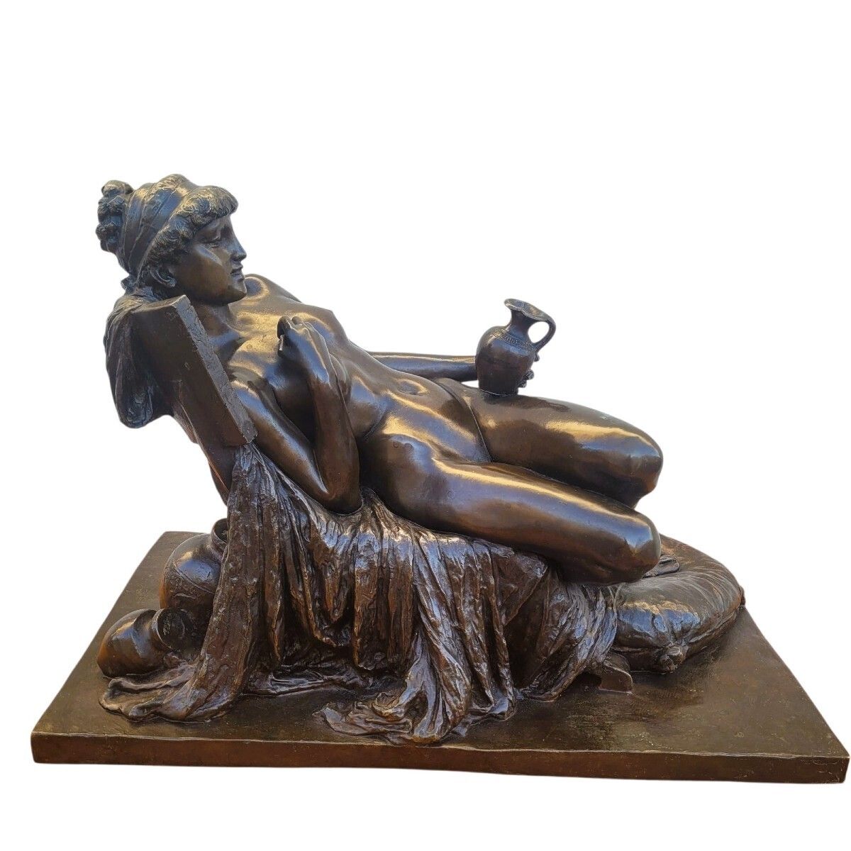 Amendola, Bronze Sculpture Of An Antique Woman, 19th Century