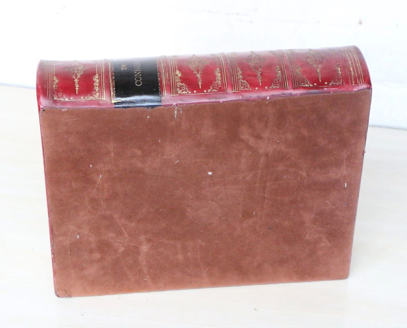 A Desktop Letter Paper Holder Modelled On An Antique Red & Gilt Leather Bound Book photo buy