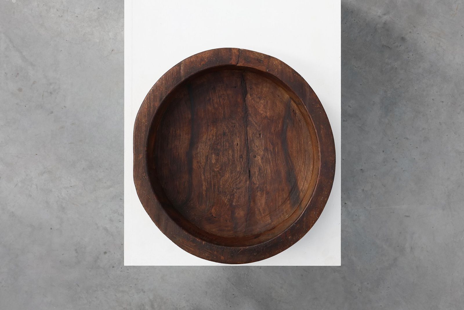 Large Wabi Sabi Style Handcrafted Wooden Bowl, France, 1950s photo vintage