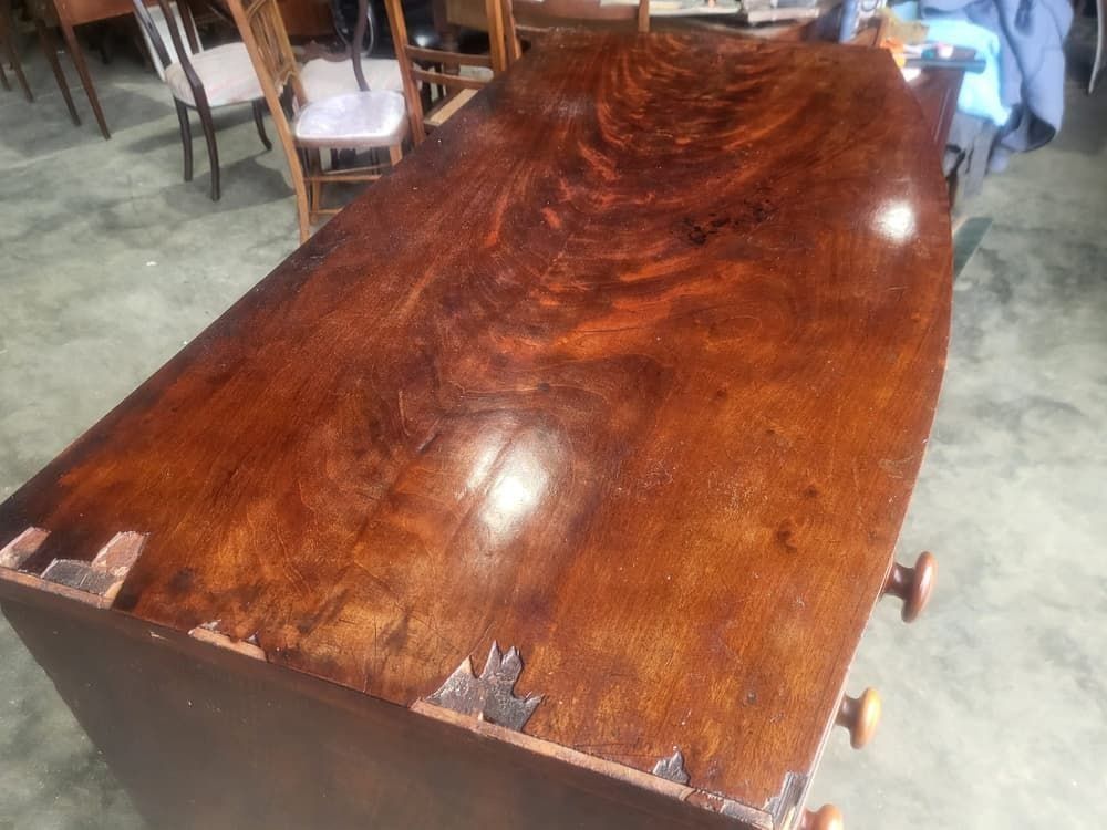 Antique Victorian Mahogany Bow Front 2 Over 3 Chest Of Drawers photo furniture
