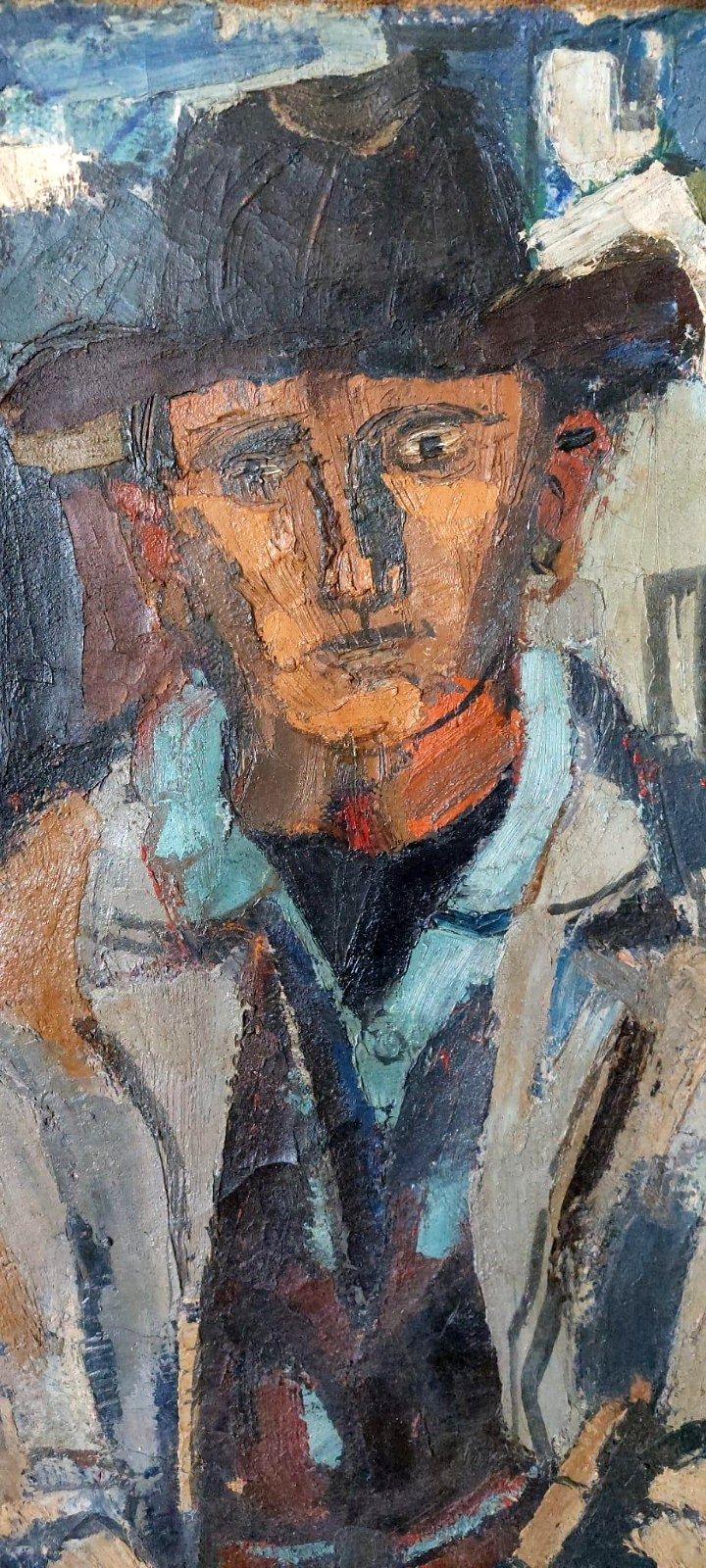 Large Oil On Canvas Ferruccio Ferri  1955 "The Fisherman" Canvas 105x75 Cm photo 728.0