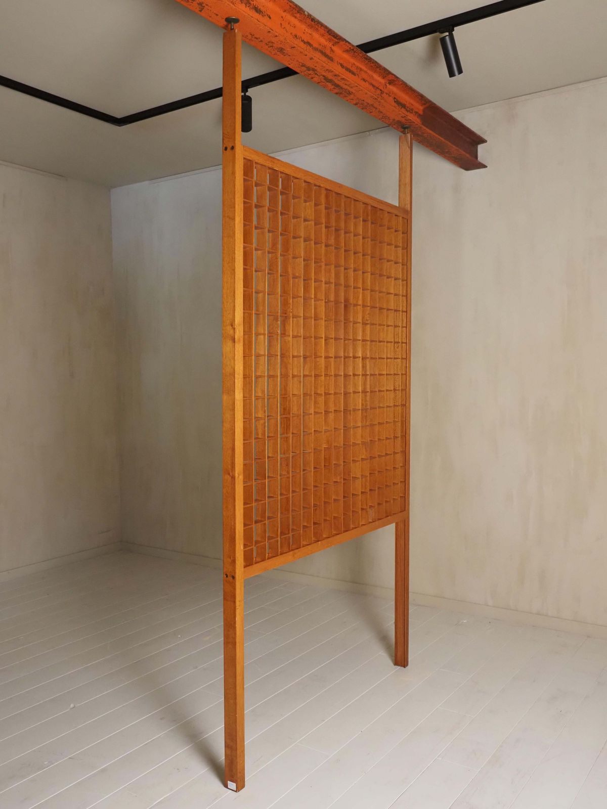 Wooden Room Divider With Lattice Design photo furniture