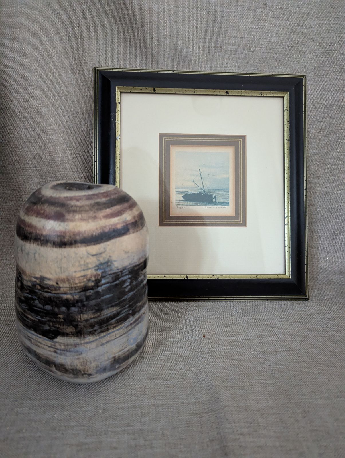 The Crossing” — Signed Watercolor & Sculptural Pottery Vessel | Curated Duet photo 80.0