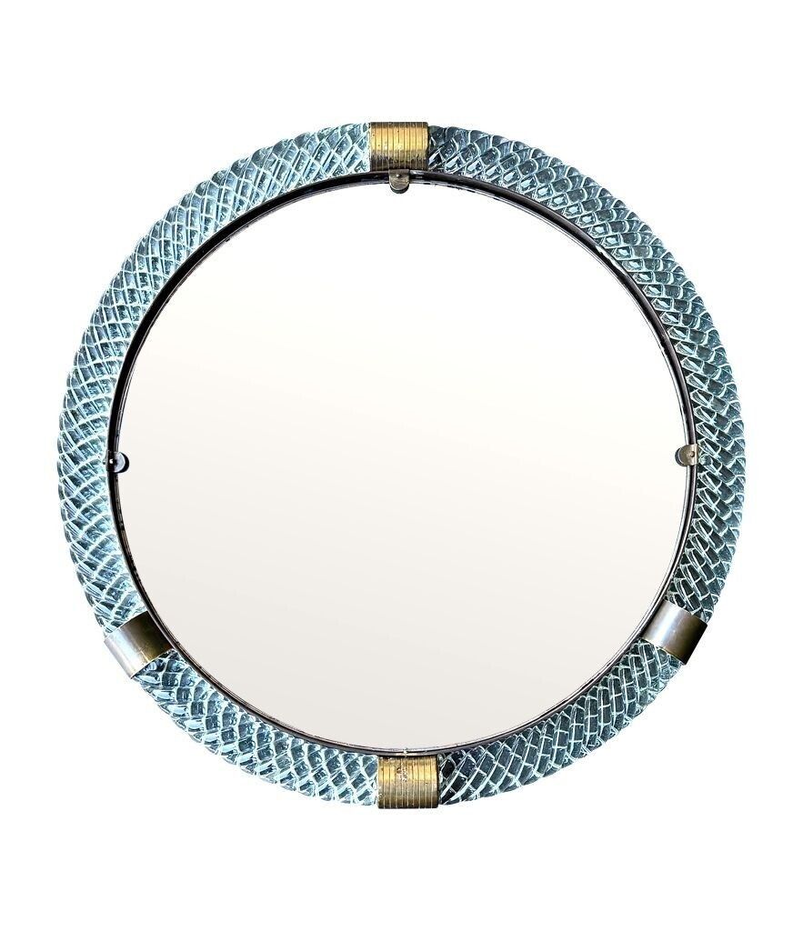 photo buy A Large 1940s Circular Murano Glass And Brass Mirror By Barovier And Toso