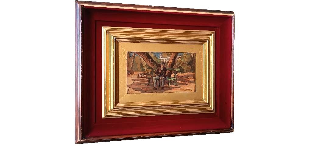 Oil On Board First Half 900 Navicella Viareggio Gallery Stamp photo furniture