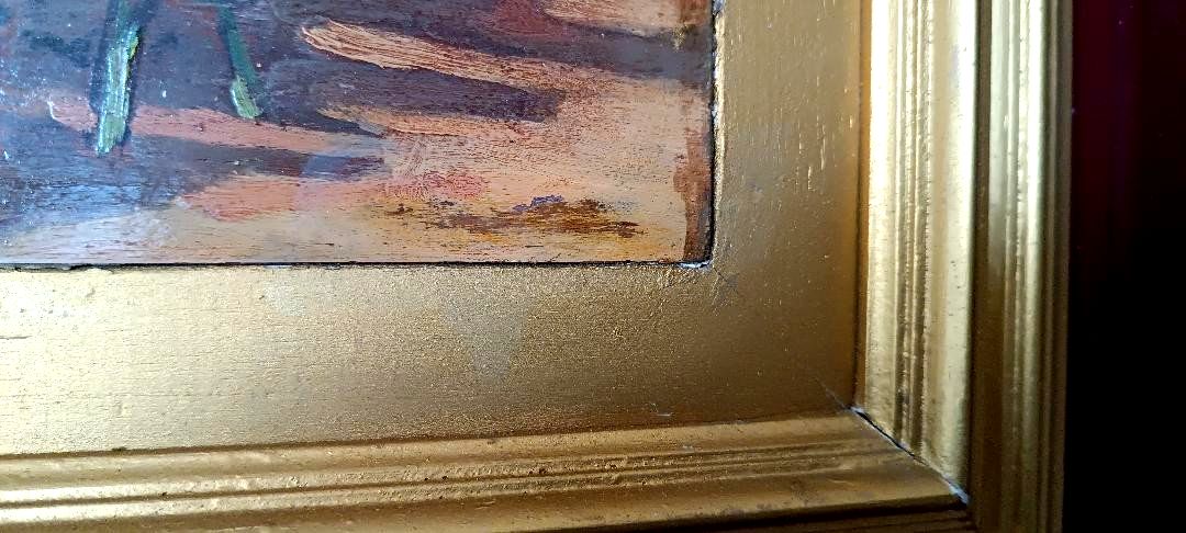 Oil On Board First Half 900 Navicella Viareggio Gallery Stamp photo buy