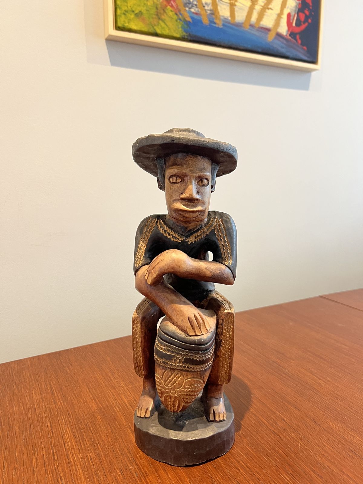 Rare Vintage South American Folk Art Wooden Sculpture