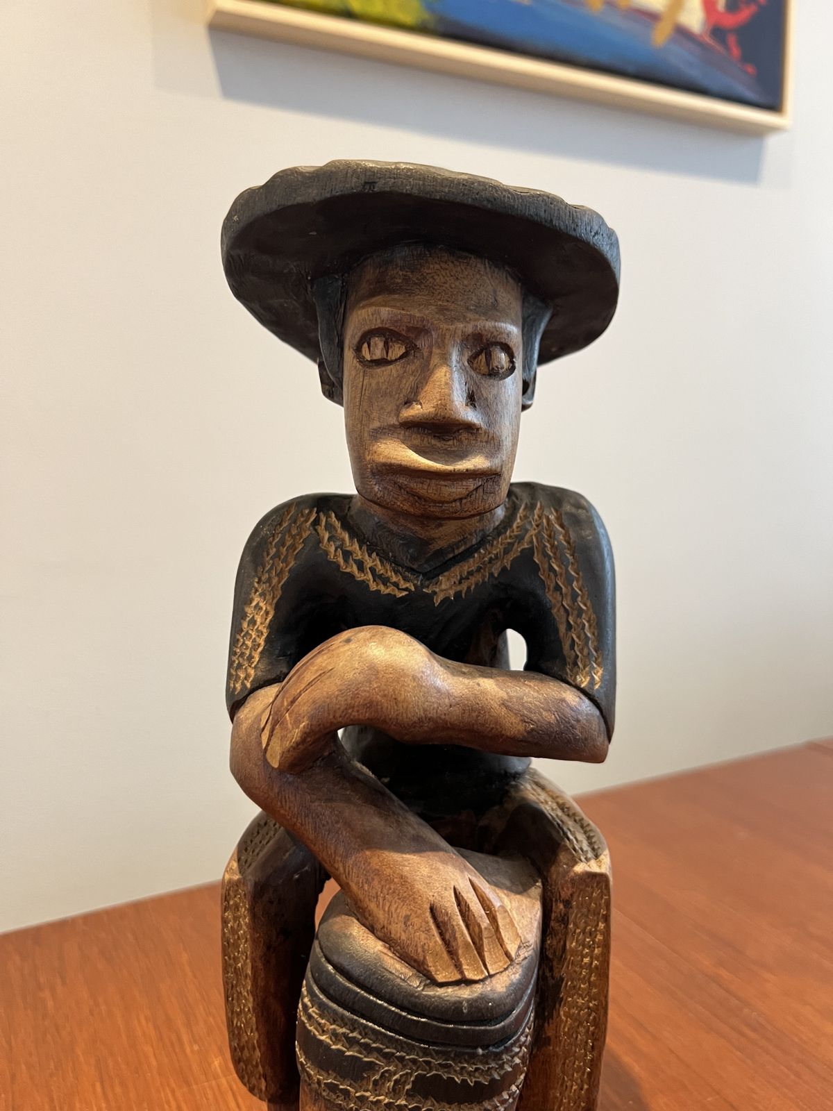 Rare Vintage South American Folk Art Wooden Sculpture photo vintage