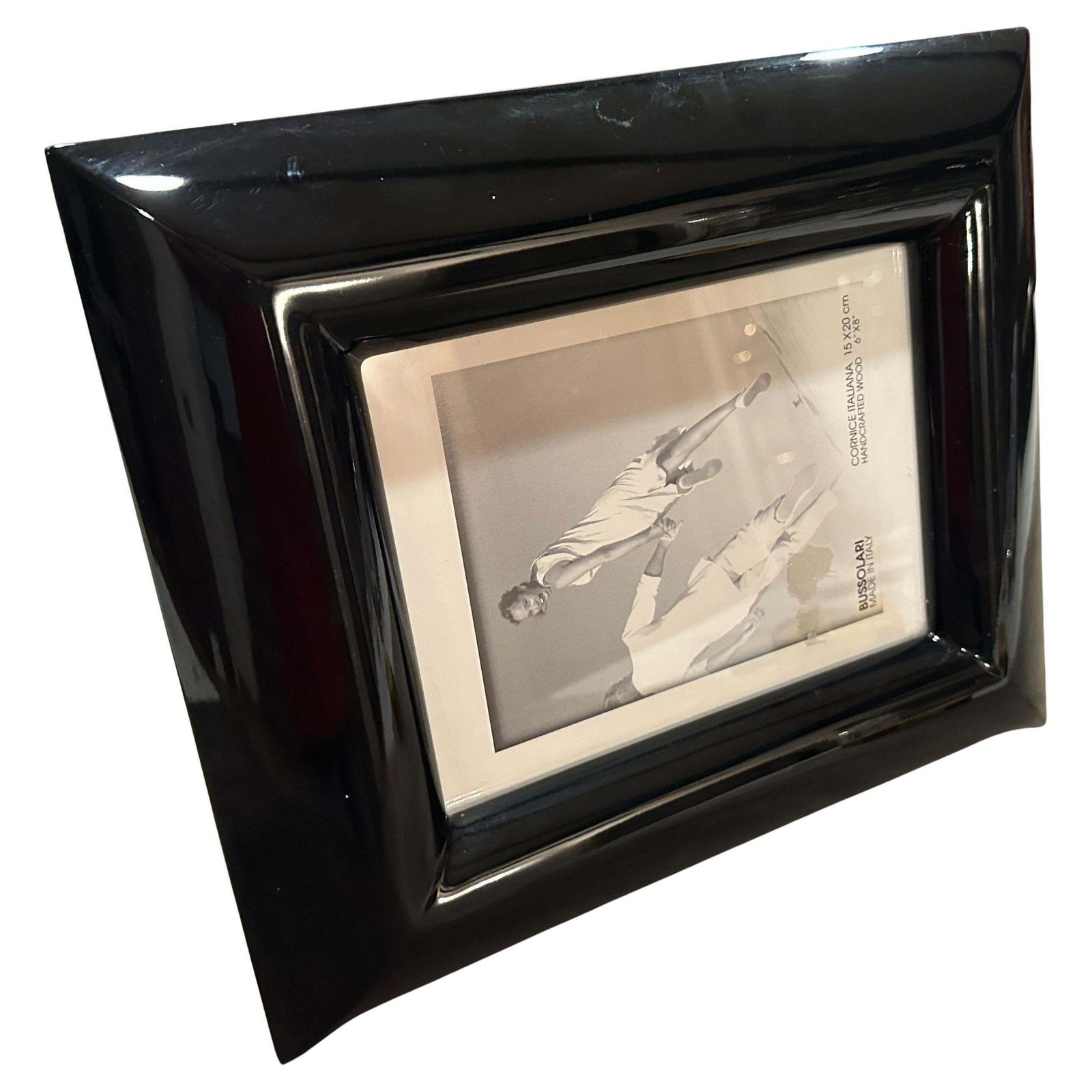 1990s Modern Black Lacquered Wood Italian Picture Frame By Bussolari photo furniture