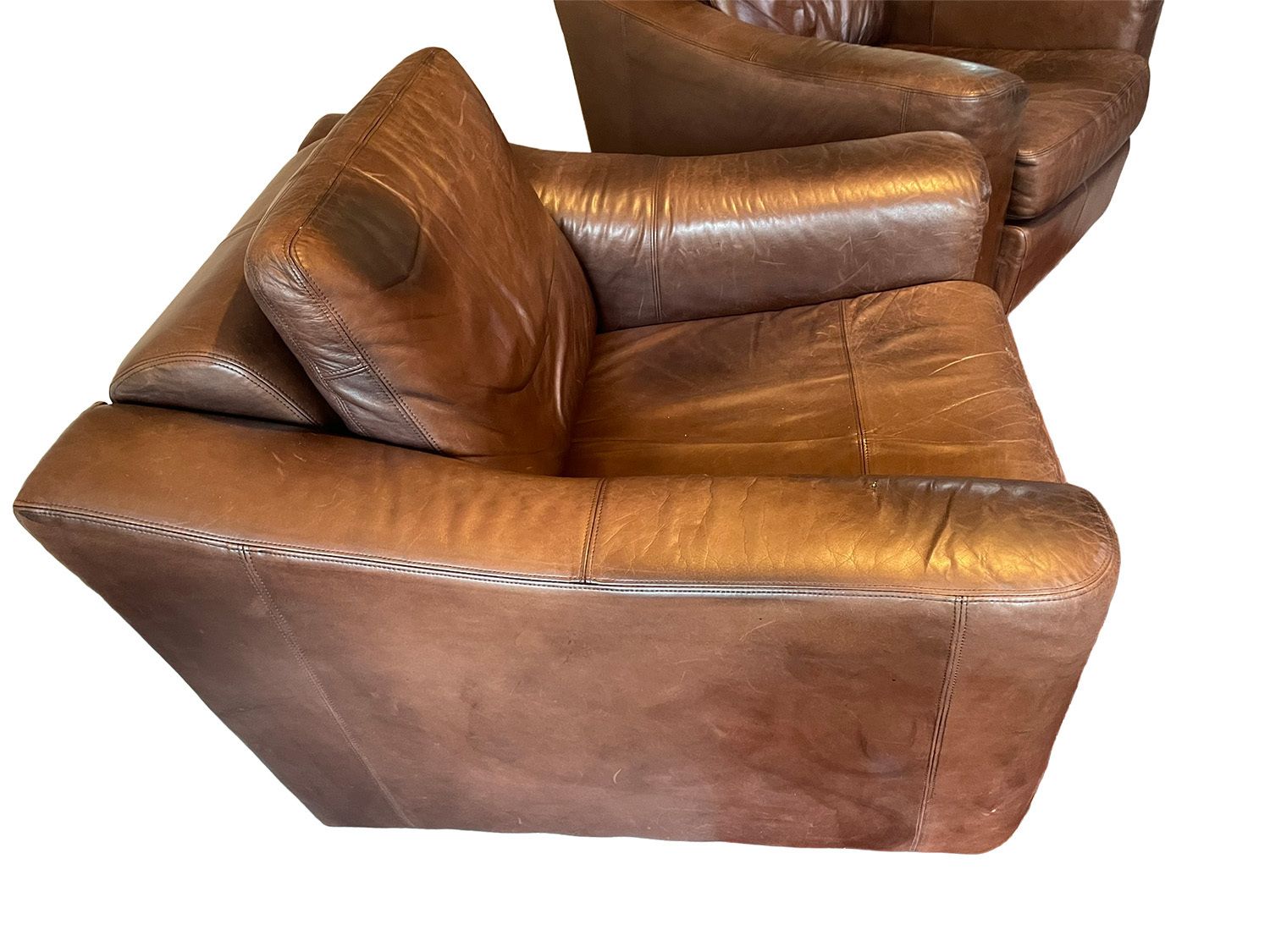 Collins And Hayes Zante Set Of Leather Sofa And 2 Chairs, 2002 photo furniture