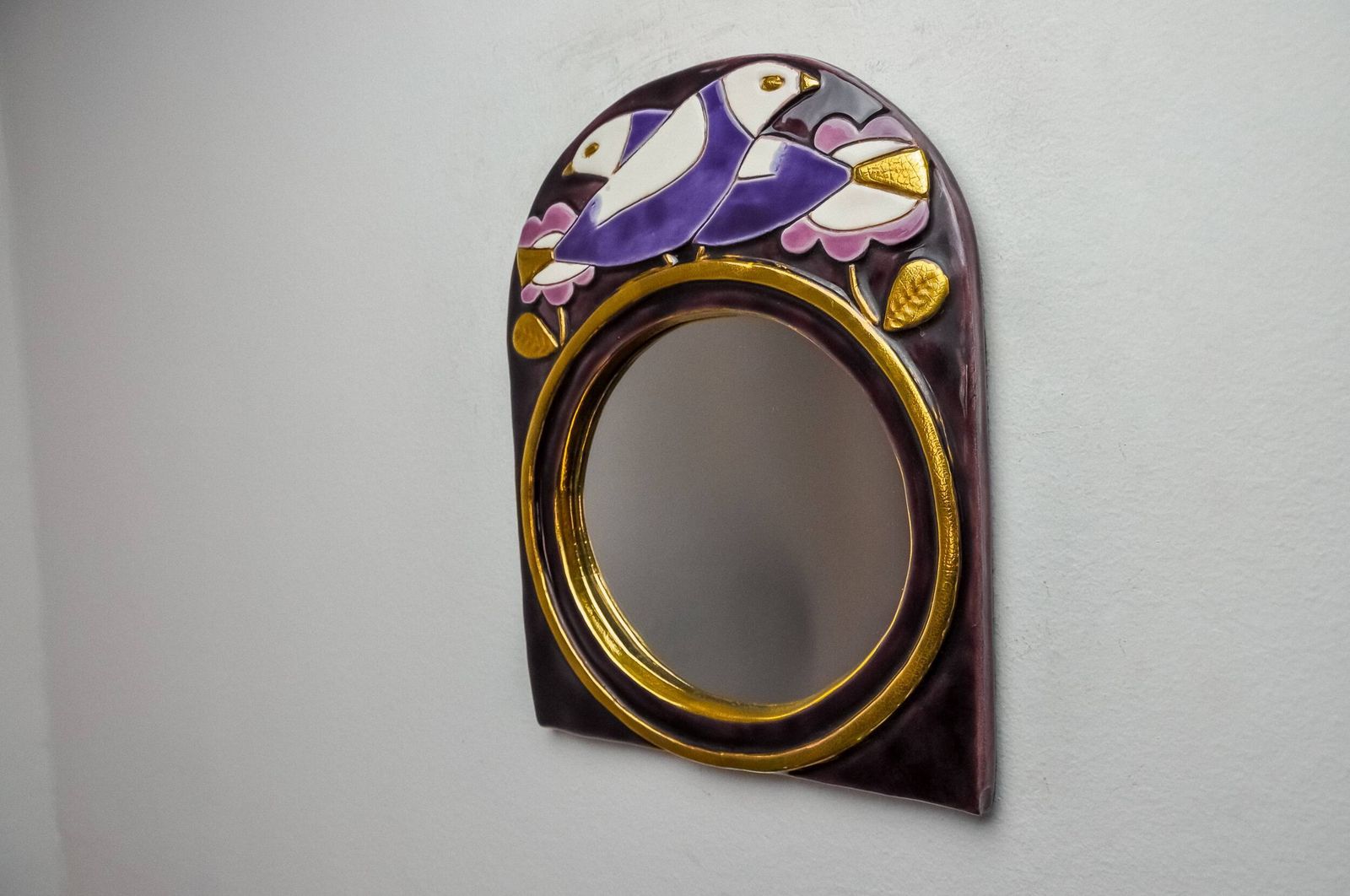 Paradisiers Mirror By Mithé Espelt, Ceramic, France, 1970 photo for sale