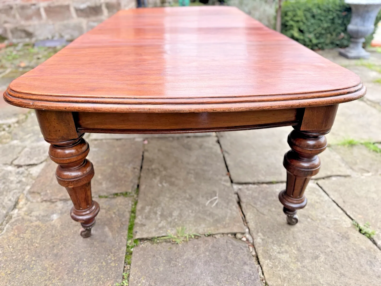 Original English Rustic Antique Mahogany Wind Out Dining Table C1850 Seats 12 photo Furniture