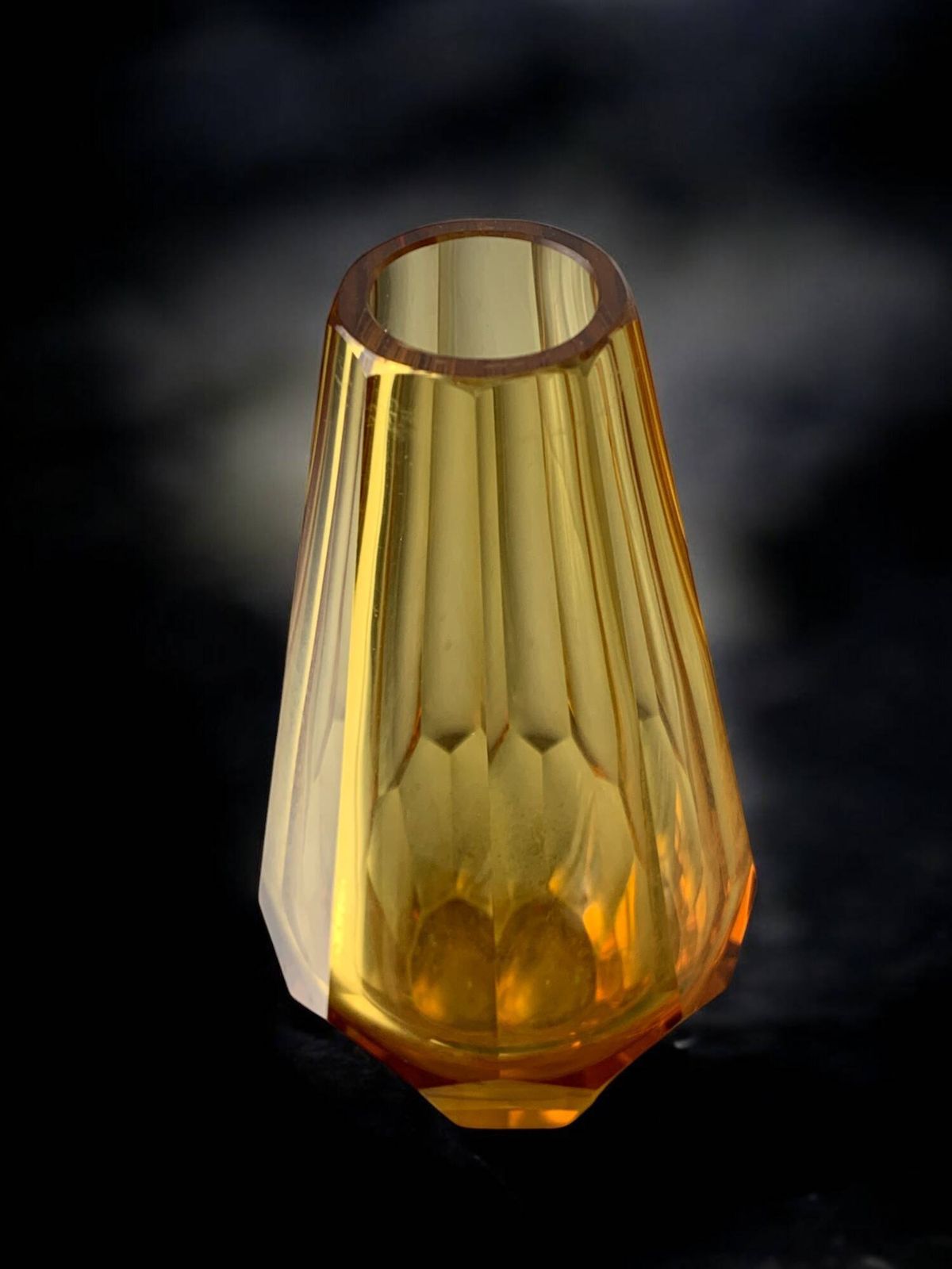 Yellow Faceted Vase By Seguso, Murano Glass, Italy, 1970 photo furniture