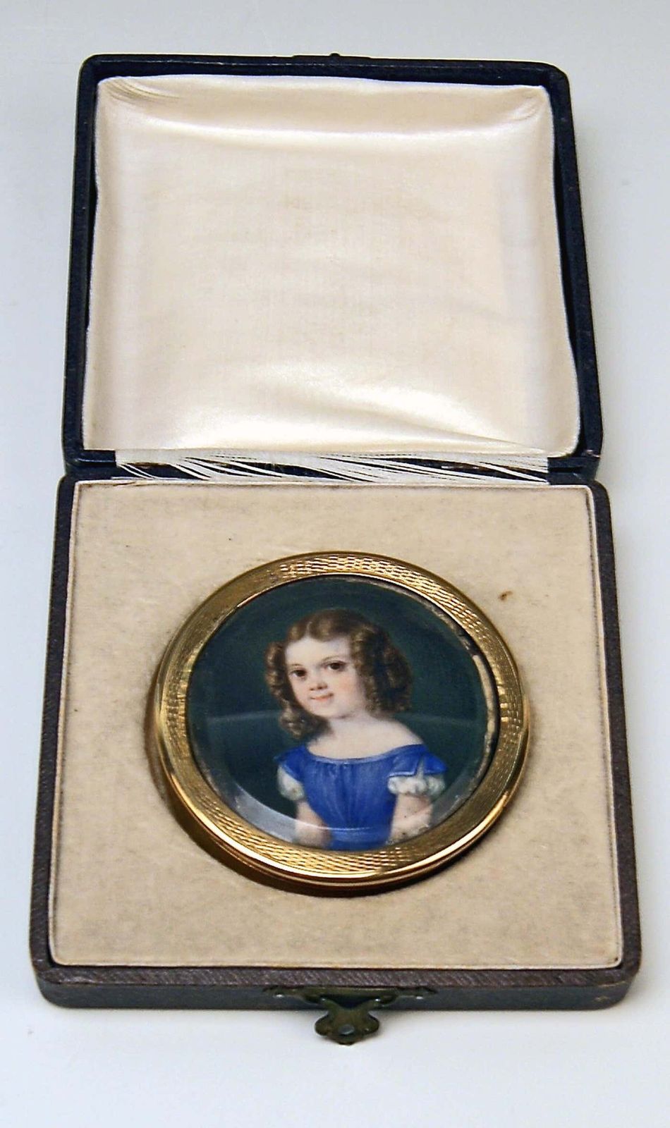 Golden 750 Biedermeier Box Painting Portrait Of Little Girl Vienna Made 1828 photo furniture