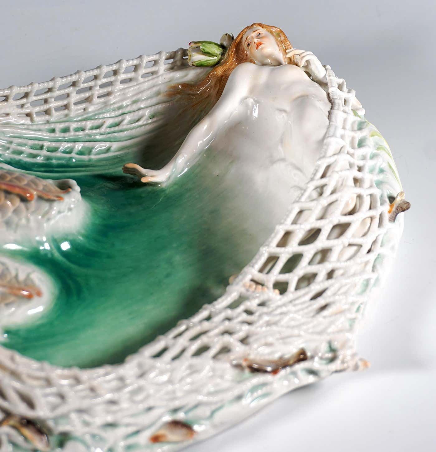 photo furniture Art Nouveau Group 'Capture Of A Nymph', By Paul Helmig, Meissen Germany, Ca 1902