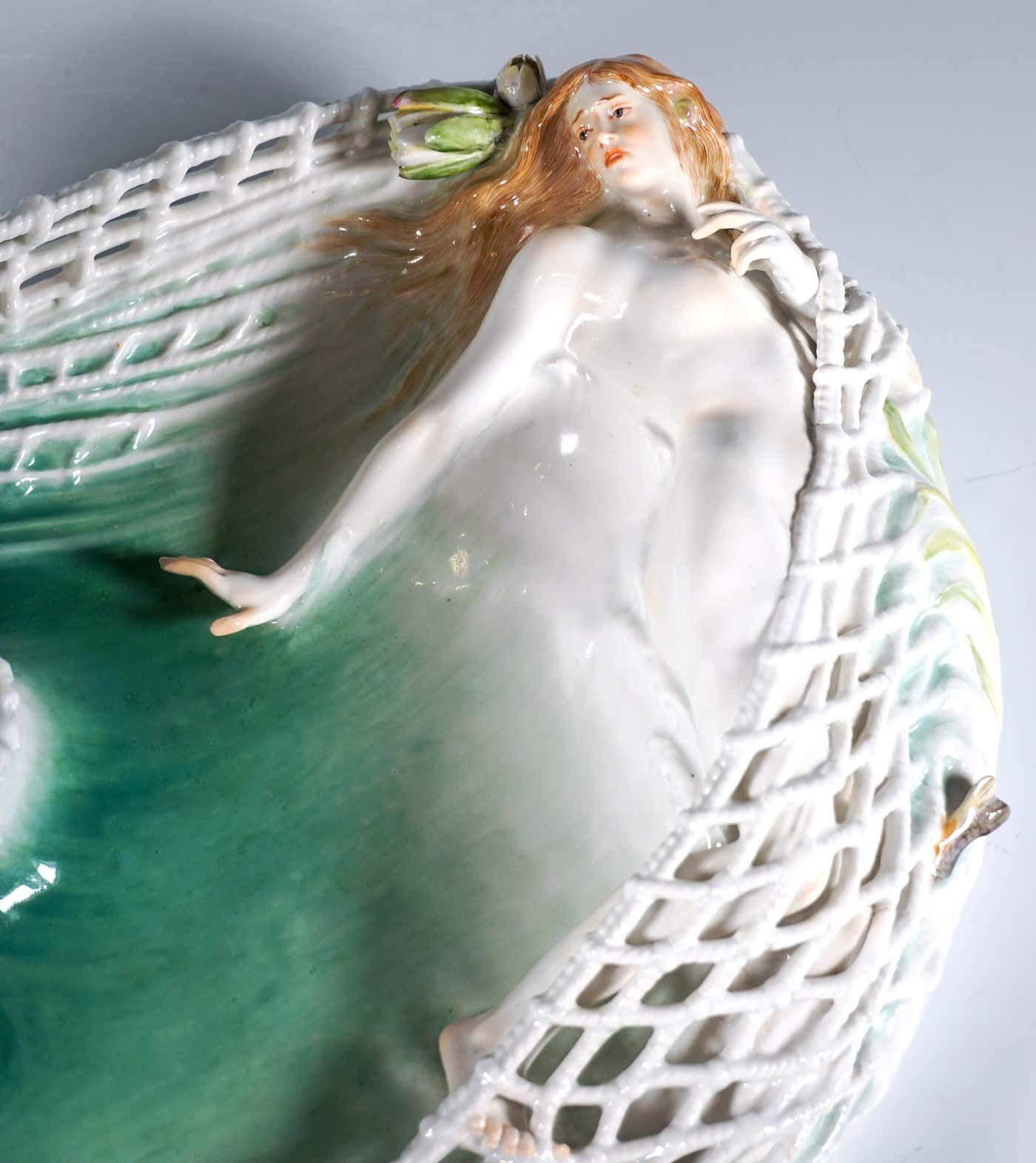 photo for sale Art Nouveau Group 'Capture Of A Nymph', By Paul Helmig, Meissen Germany, Ca 1902