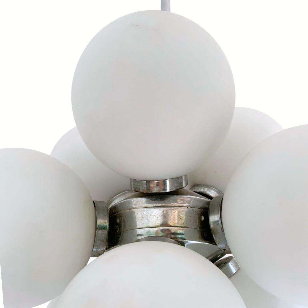 Space Age Sputnik Chandelier With 8 Glass Globes From 1960s photo vinterior