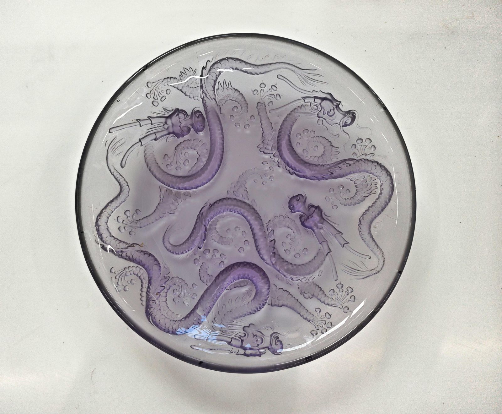 Art Deco Golden Dragon Glass Centerpiece Or Bowl Designed By Josef Inwald, 1930s photo 2200.0