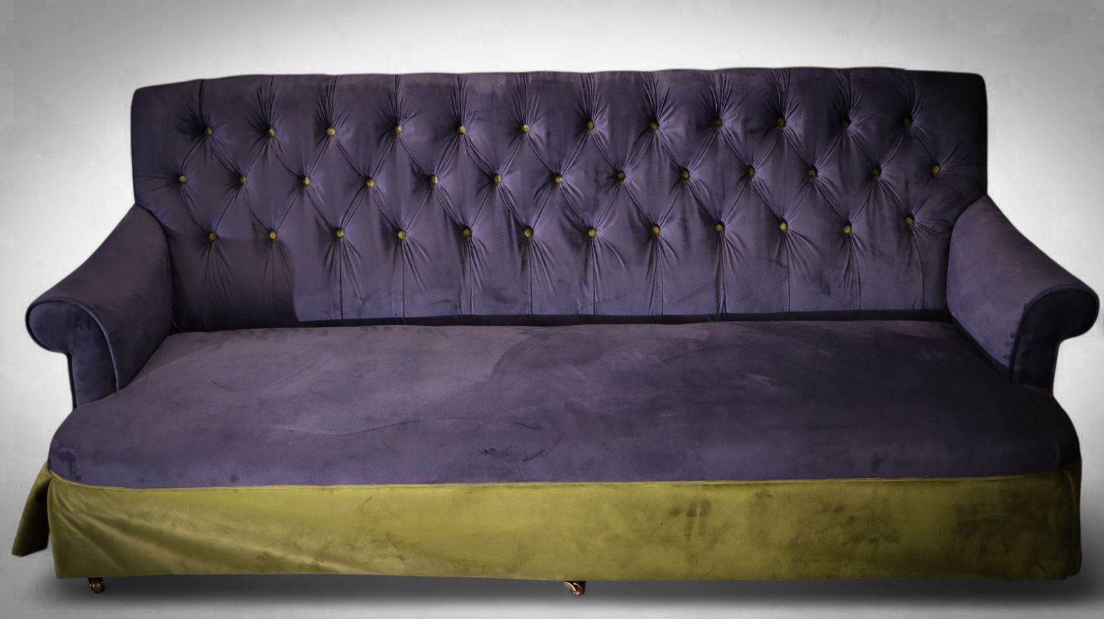 Stunning George Smith Bulgari Large 2 Seater Sofa Blue Olive Green Rrp £10000 photo furniture