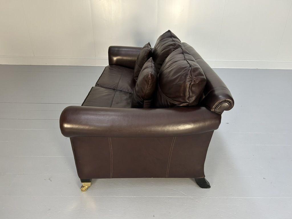 Duresta “New Plantation” 2.5 Seat Sofa – In Dark Brown Leather photo vintage