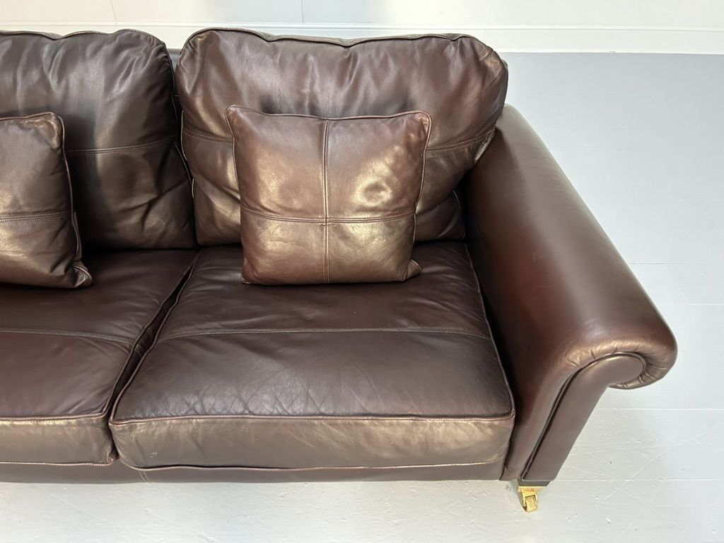 photo for sale Duresta “New Plantation” 2.5 Seat Sofa – In Dark Brown Leather