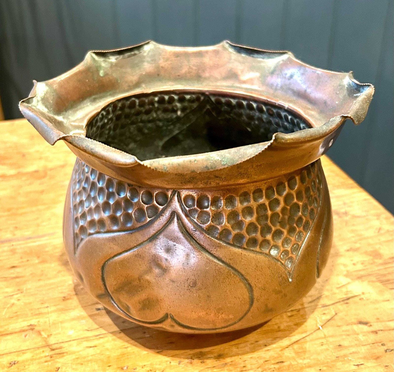 Townsend Arts And Crafts Antique Jardinière Planter Pot Plant Copper Box Industrial Antique Vintage Victorian Stand Holder Vase photo for sale