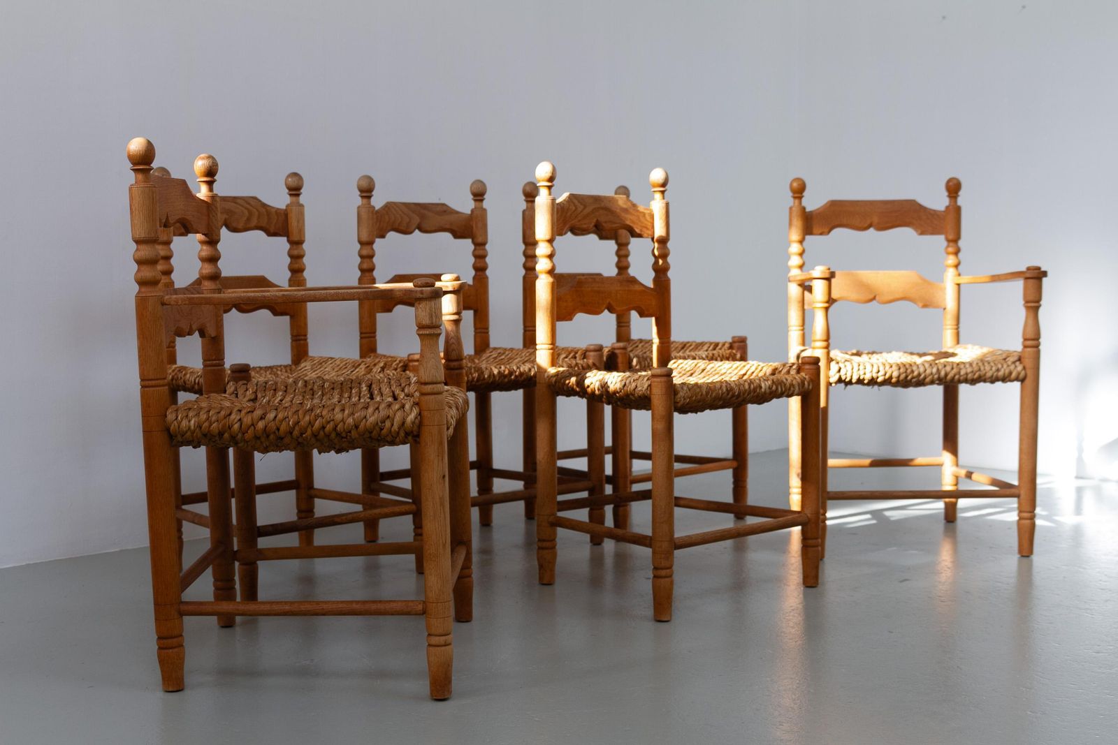 Danish Oak And Seagrass Chairs By Hans Dau, Set Of 6. 1960s. photo Furniture