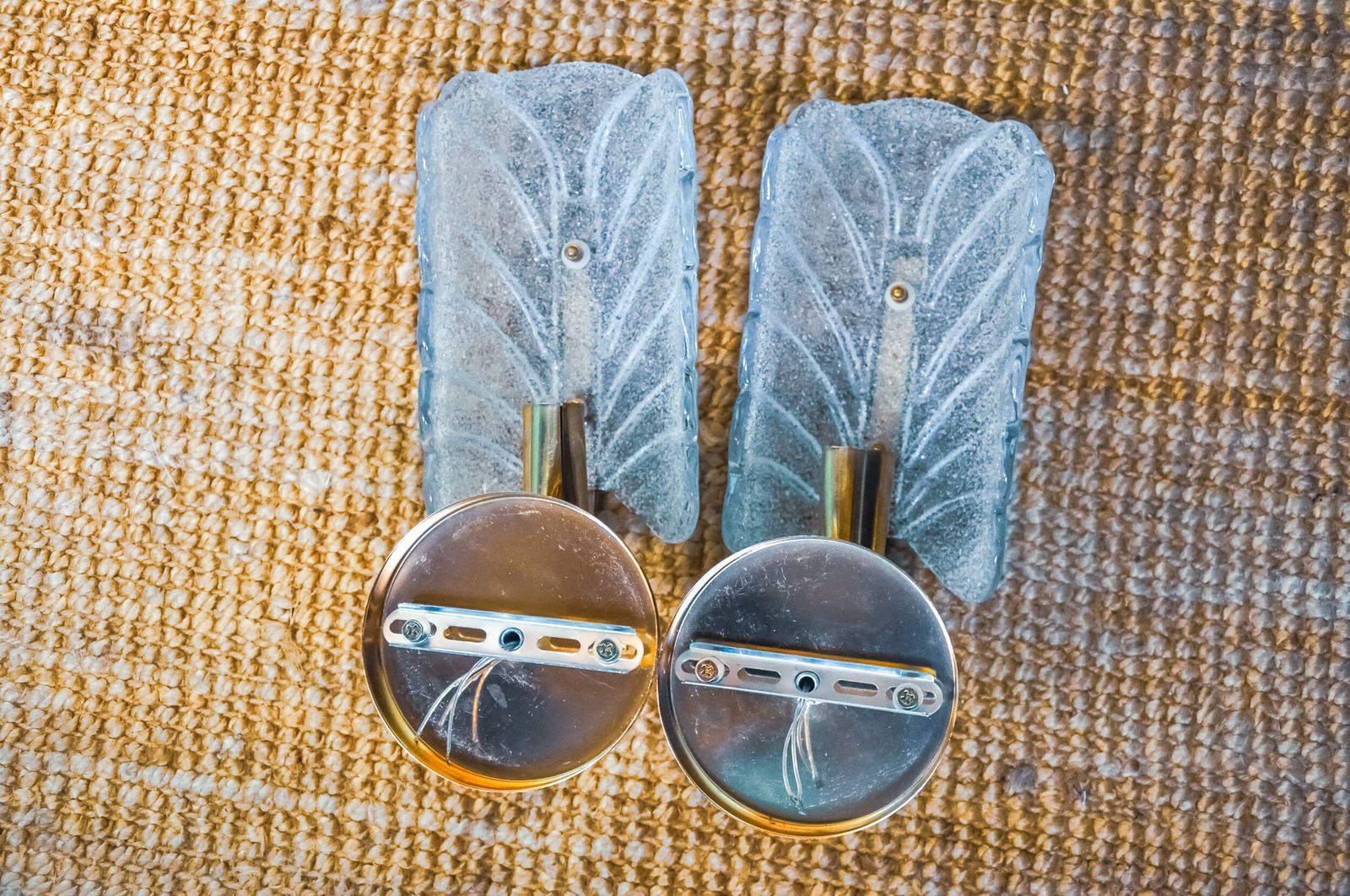 photo furniture Pair Of "Leaf" Sconces By Carl Fagerlund, Murano Glass, Germany, 1970