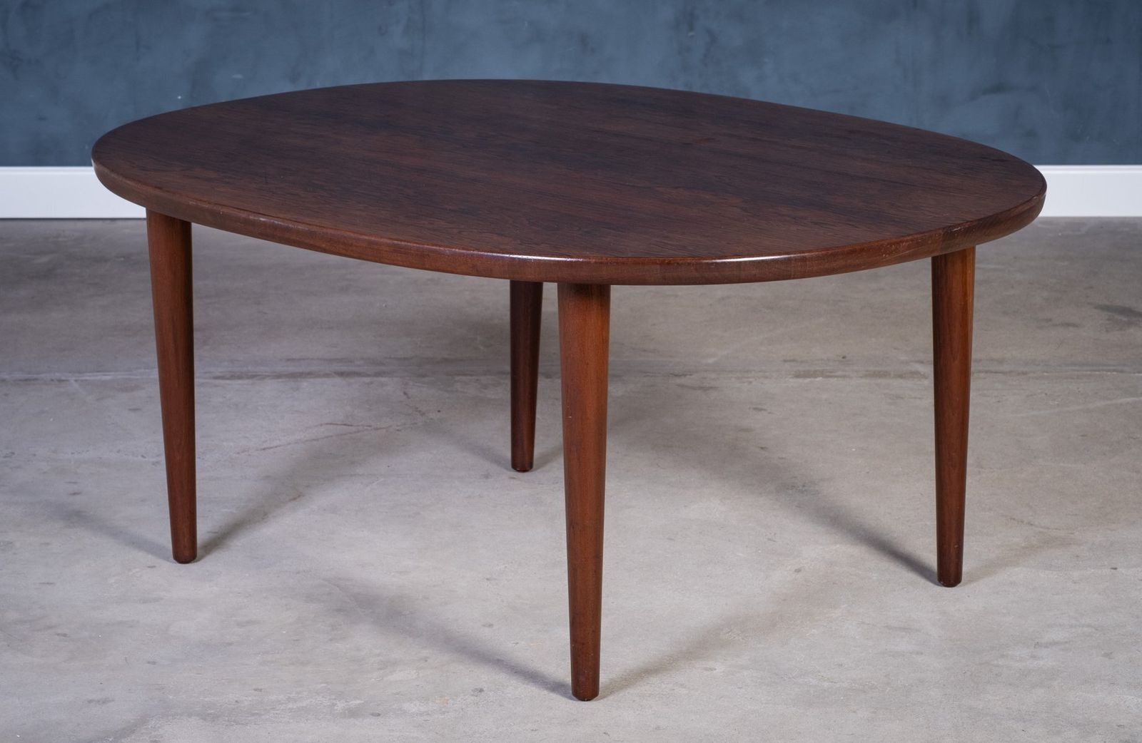 Oval Rosewood Coffee Table Attributed To Aksel Kjersgaard, Odense Møbelfabrik, 1960s