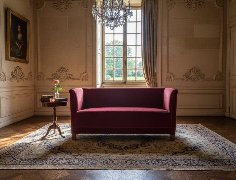 Vintage Red Velvet Sofa, 1950s photo furniture