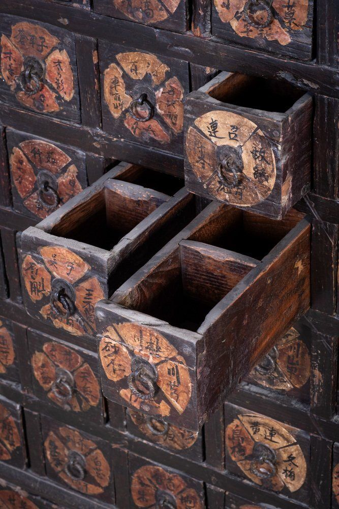 Antique Chinese Medicine Cabinet, 1930s photo for sale