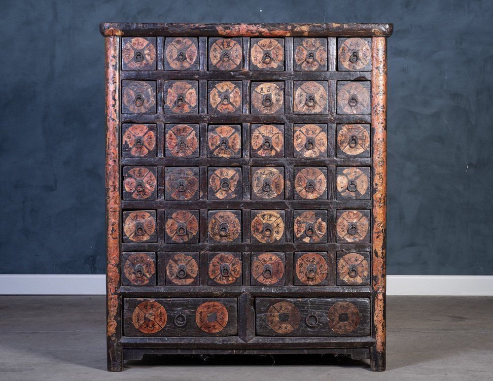 Antique Chinese Medicine Cabinet, 1930s photo vinterior