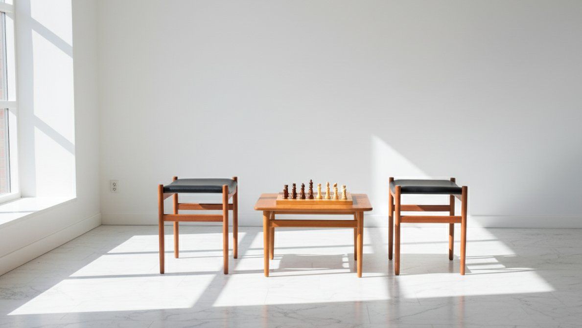 photo furniture Teak Stools With Black Leather Tops From Spøttrup Møbelfabrik, 1960s, Set Of 2