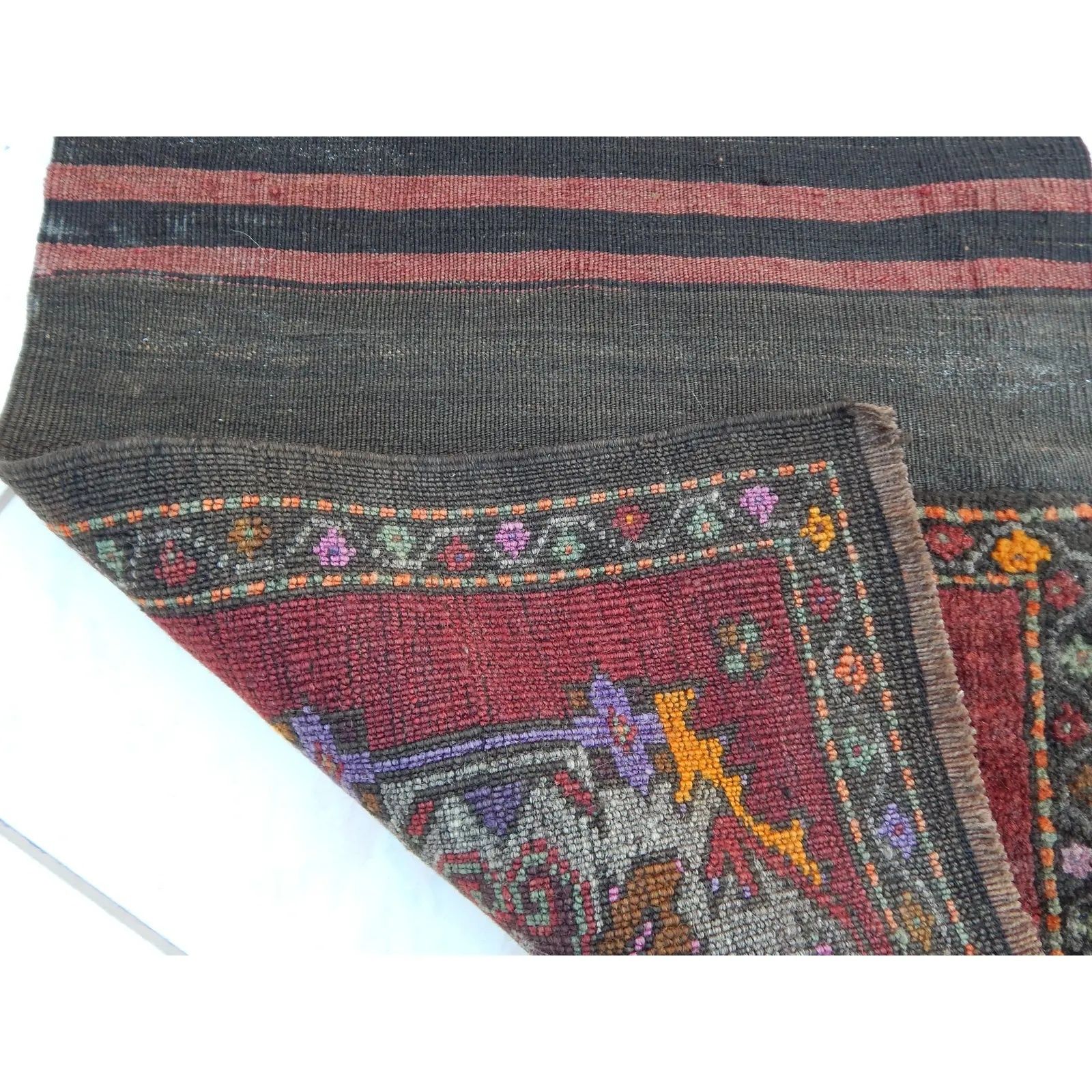 Turkish Wool Saddlebag   Runner 1'7" X 5'11" photo vinterior