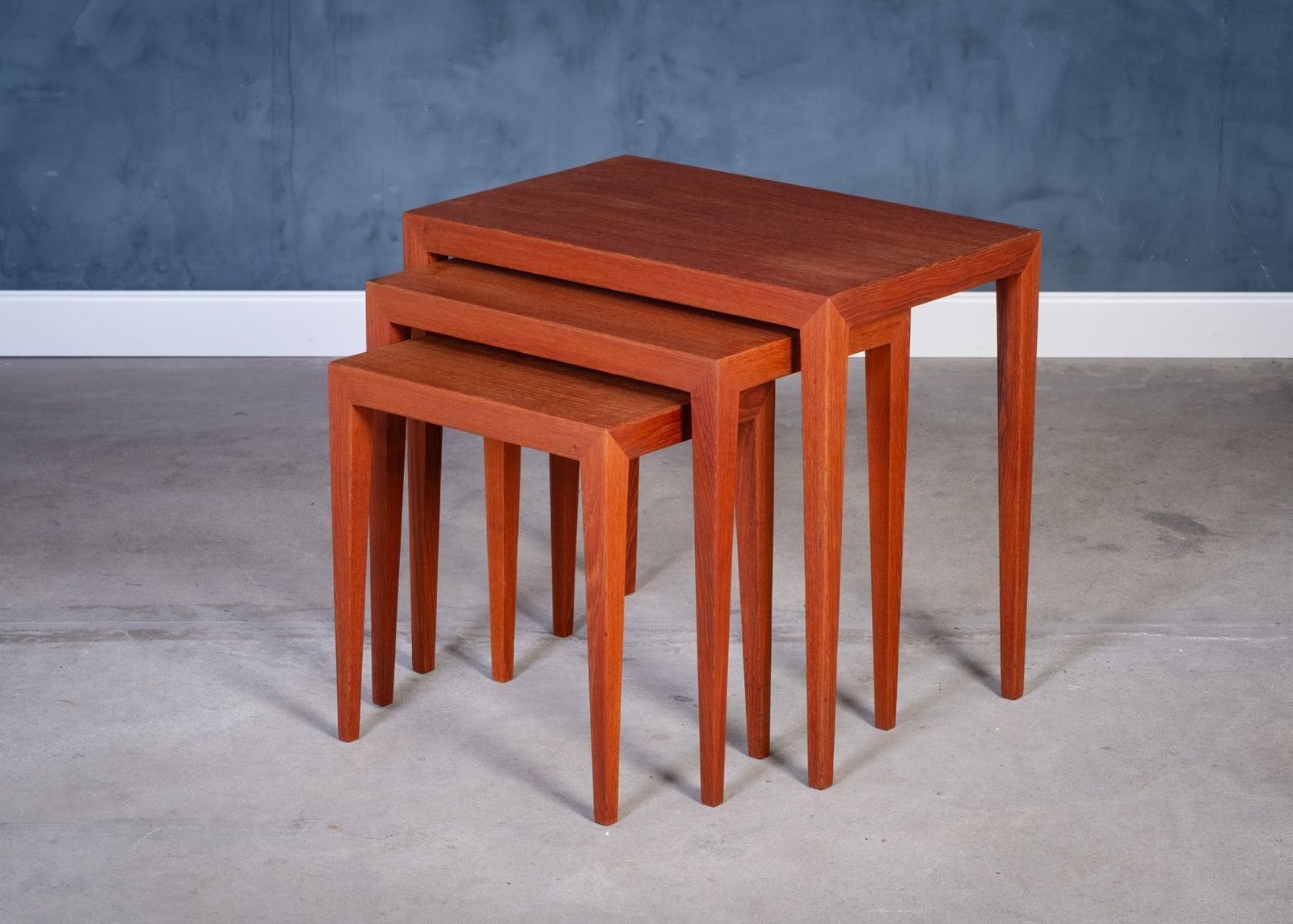 Nesting Tables In Teak By Severin Hansen For Haslev Møbelfabrik, 1950s, Set Of 3