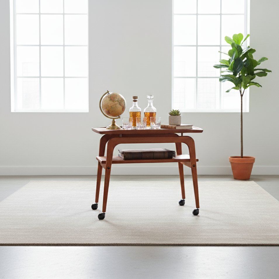 Teak Bar Cart By Arne Hovmand Olsen For Mogens Kold, 1960s photo furniture